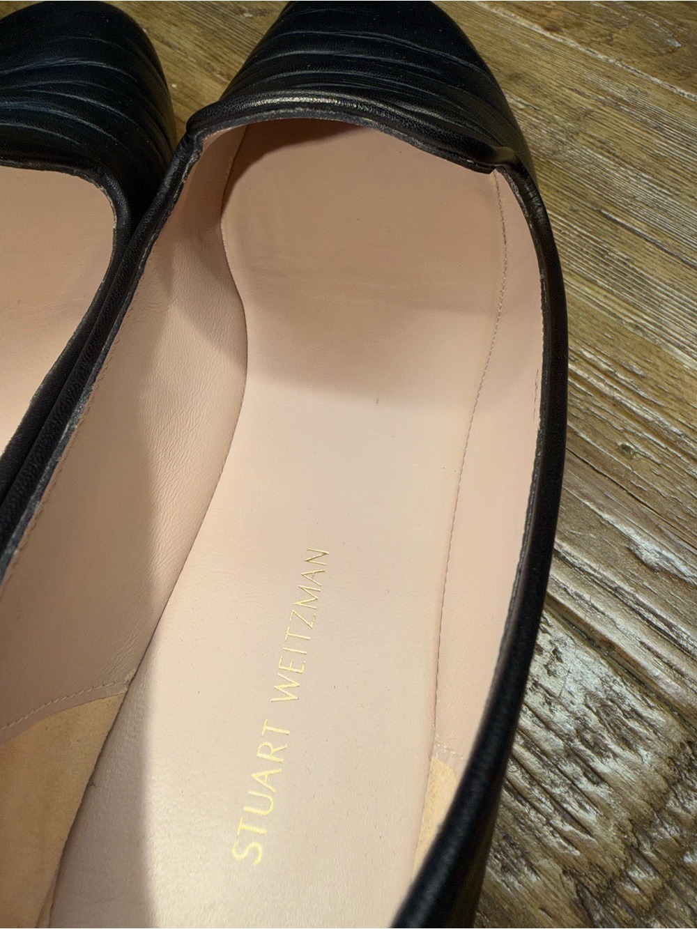 Stuart Weitzman Black Nappa Leather Payton Pleated Loafers - Size 7.5 - Picture 12 of 12